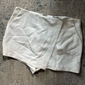 White Skort Shorts Skirt‎ High Waist Bottoms Party Cocktail
